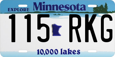 MN license plate 115RKG