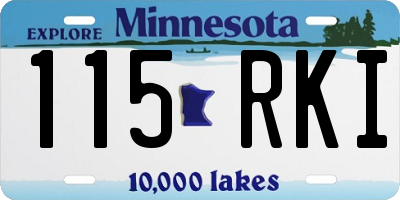 MN license plate 115RKI