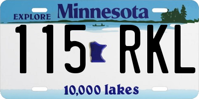 MN license plate 115RKL