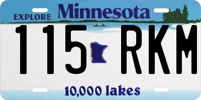 MN license plate 115RKM