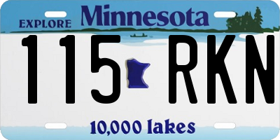 MN license plate 115RKN