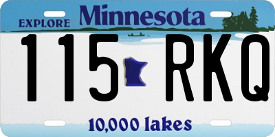 MN license plate 115RKQ