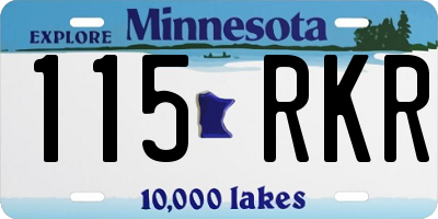 MN license plate 115RKR