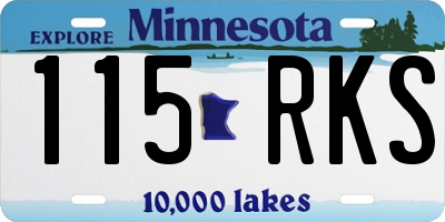MN license plate 115RKS