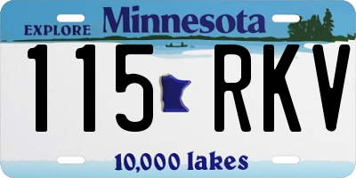 MN license plate 115RKV