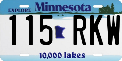 MN license plate 115RKW