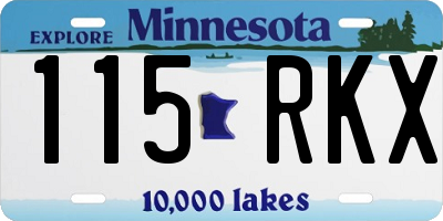 MN license plate 115RKX