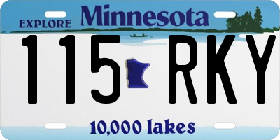 MN license plate 115RKY