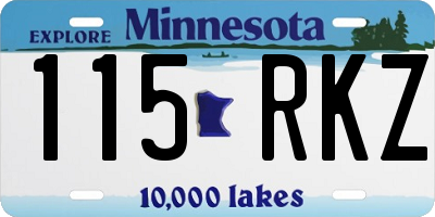MN license plate 115RKZ