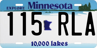 MN license plate 115RLA