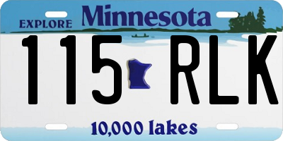 MN license plate 115RLK