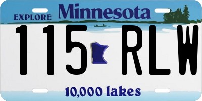 MN license plate 115RLW