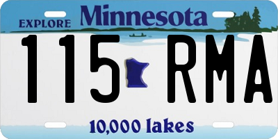 MN license plate 115RMA
