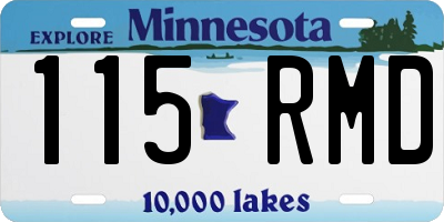 MN license plate 115RMD