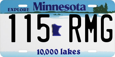 MN license plate 115RMG