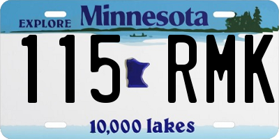 MN license plate 115RMK