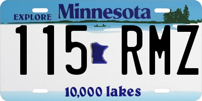 MN license plate 115RMZ