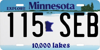 MN license plate 115SEB
