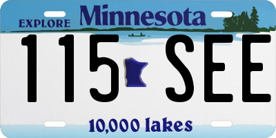MN license plate 115SEE