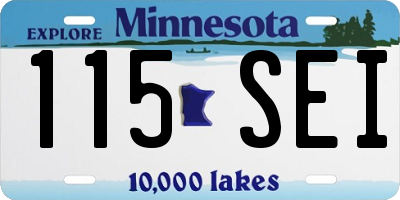 MN license plate 115SEI