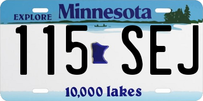 MN license plate 115SEJ
