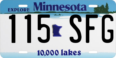 MN license plate 115SFG