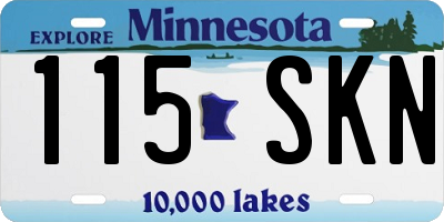 MN license plate 115SKN
