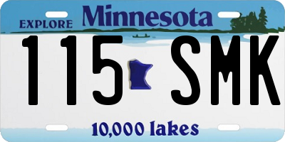 MN license plate 115SMK