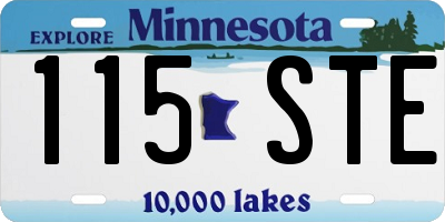 MN license plate 115STE