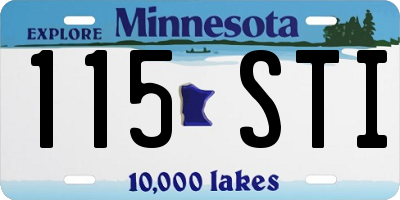 MN license plate 115STI