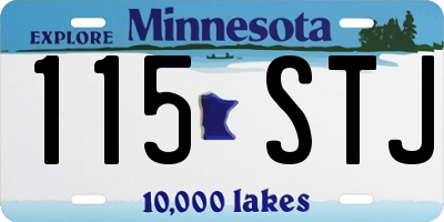 MN license plate 115STJ