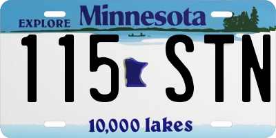 MN license plate 115STN