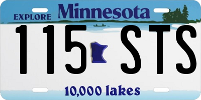 MN license plate 115STS
