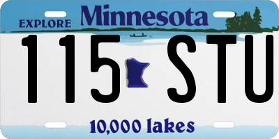 MN license plate 115STU