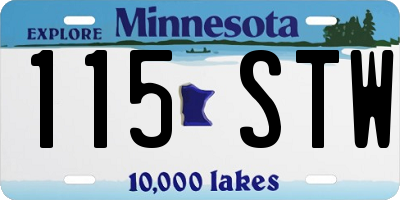 MN license plate 115STW