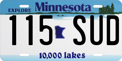 MN license plate 115SUD