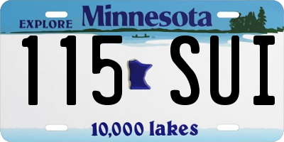 MN license plate 115SUI
