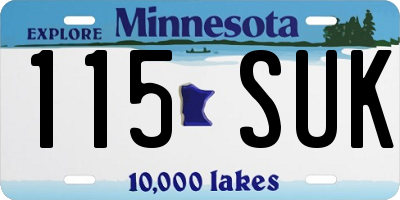 MN license plate 115SUK