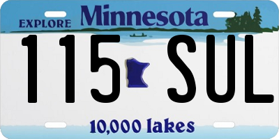 MN license plate 115SUL
