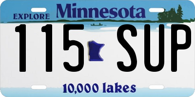 MN license plate 115SUP