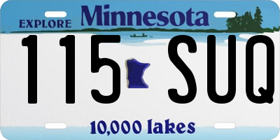 MN license plate 115SUQ