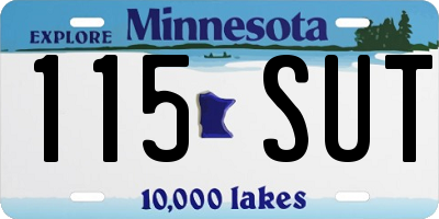 MN license plate 115SUT