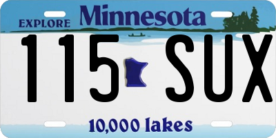 MN license plate 115SUX