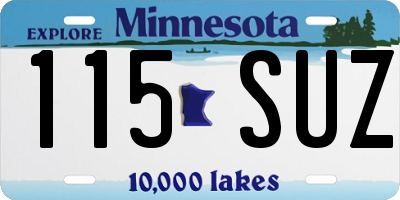 MN license plate 115SUZ