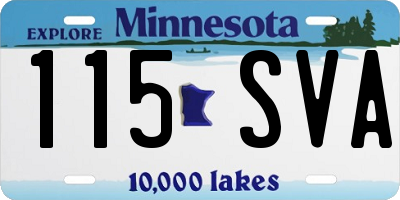 MN license plate 115SVA