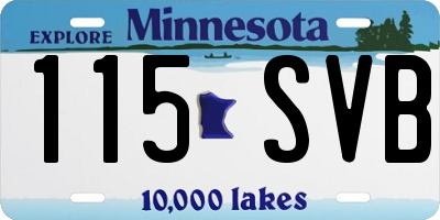 MN license plate 115SVB