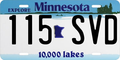 MN license plate 115SVD