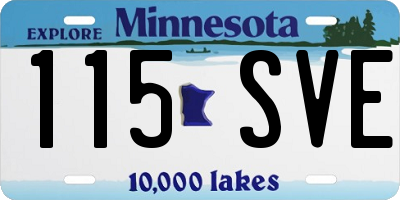 MN license plate 115SVE