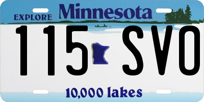 MN license plate 115SVO