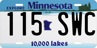 MN license plate 115SWC